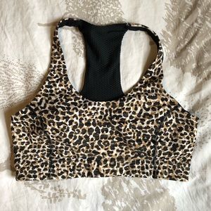 Outdoor Voices Doing Things Bra, Size L, Leopard